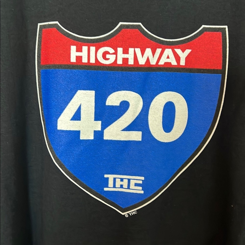 Vintage 420 thc 1990s t shirt NOS crispy black XL 2sided